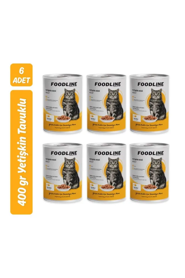 Tavuklu Yetişkin Kedi Konservesi 400 Gr x 6 Adet