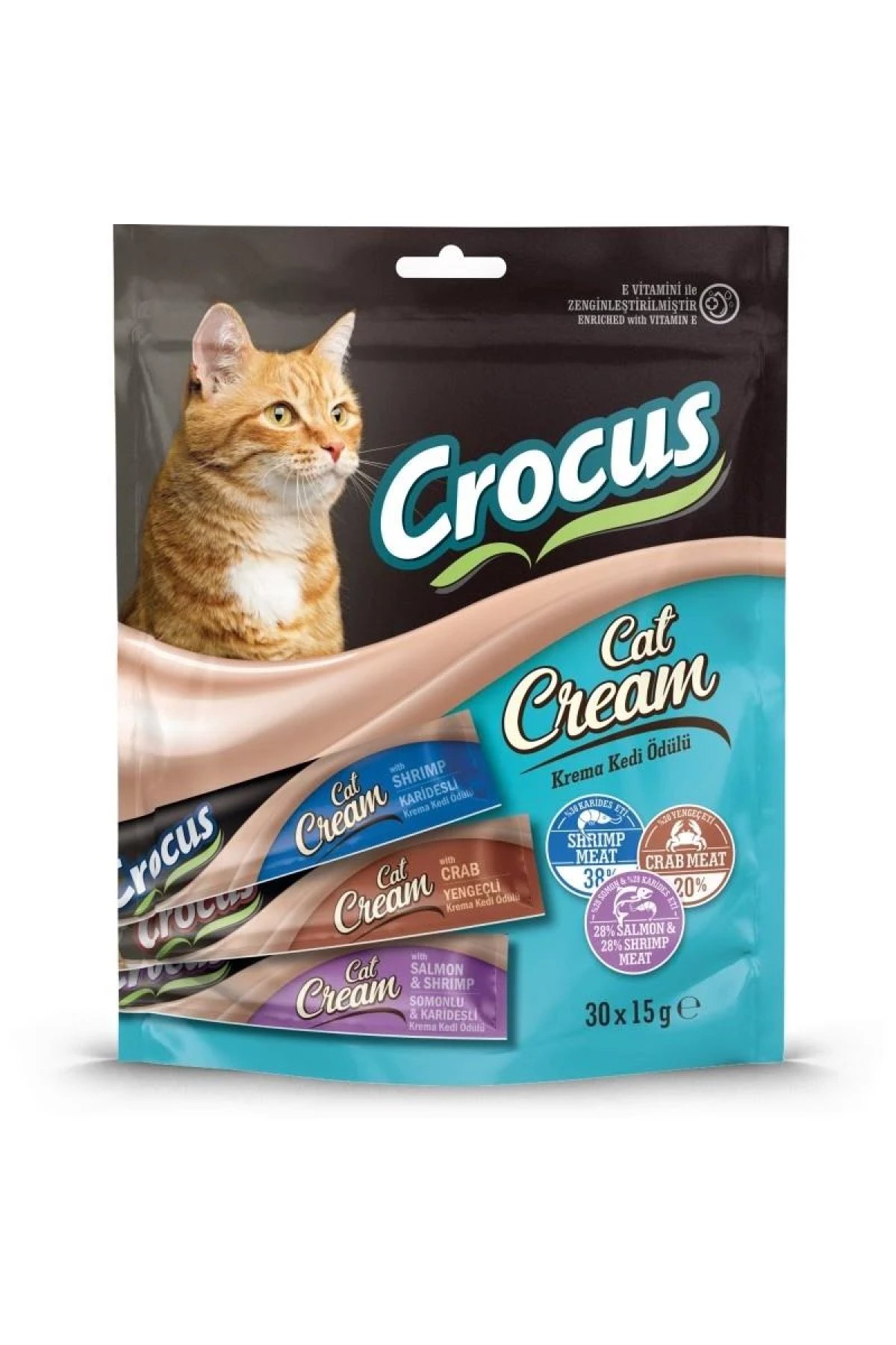 Çoklu Somon Karides & Karides & Yengeç Kedi Ödülü 30x15gr