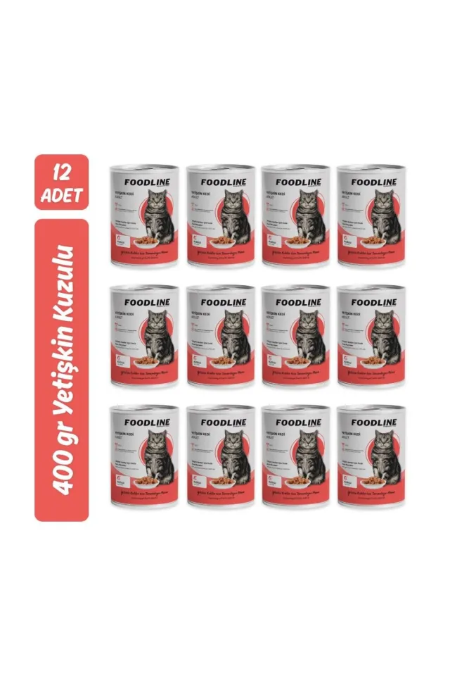 Kuzu Etli Yetişkin Kedi Konservesi 400 Gr x 12 Adet