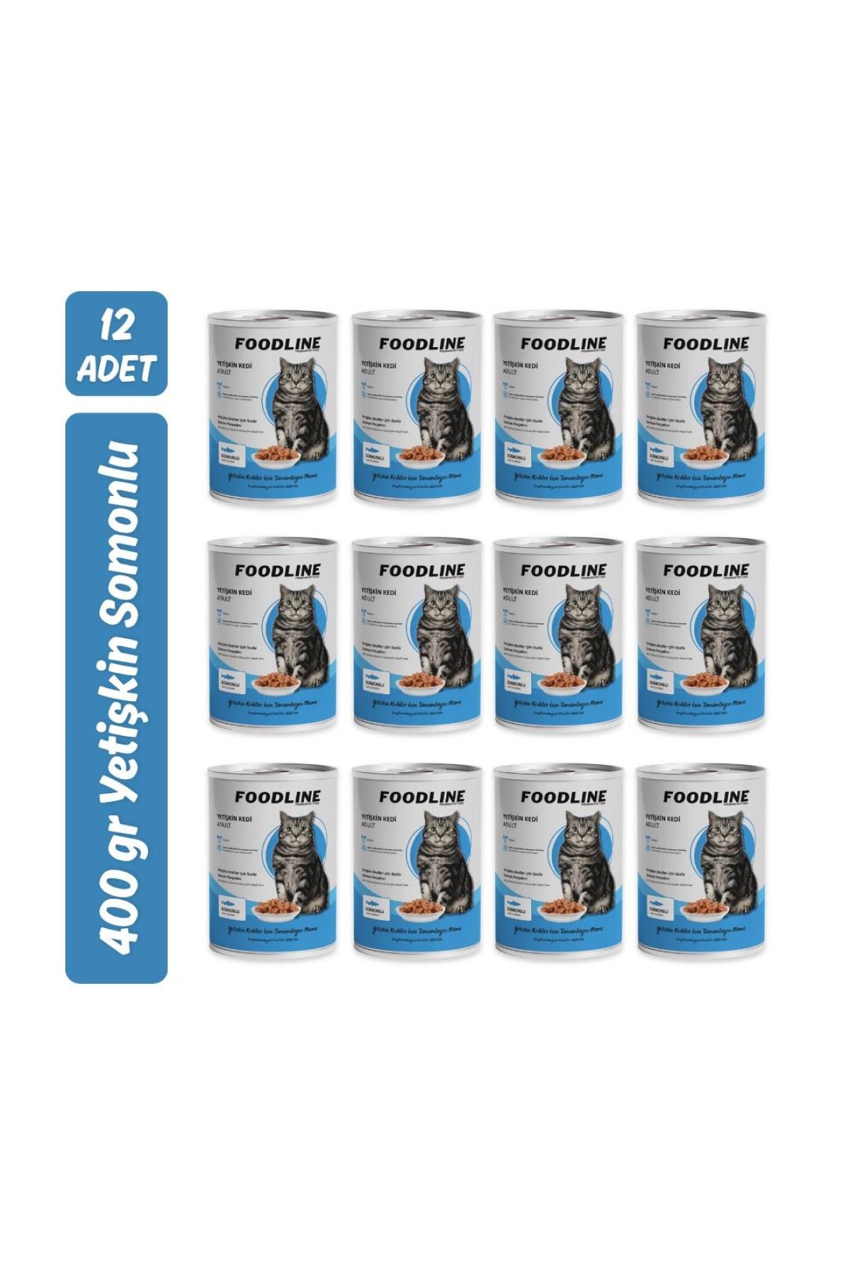 Somonlu Yetişkin Kedi Konservesi 400 Gr x 12 Adet