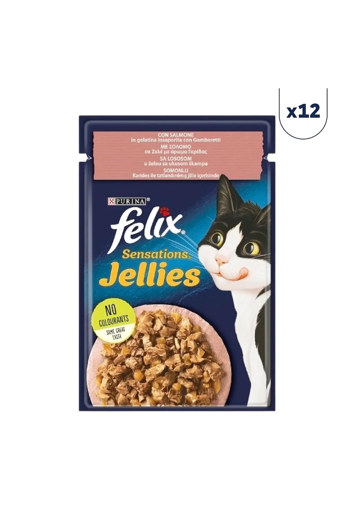 Pouch Jöle İçinde Somonlu ve Karidesli Yetişkin Kedi Konservesi 85 gr 12'li
