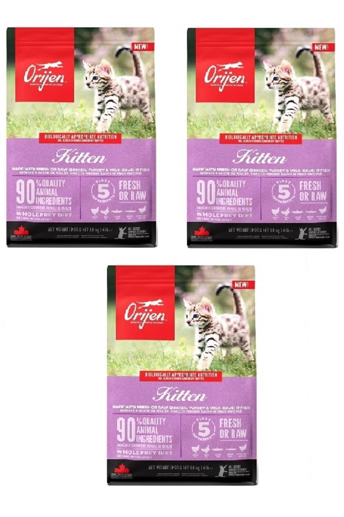Kitten Tahılsız Yavru Kedi Maması 1.8 Kg (3'lü Paket)