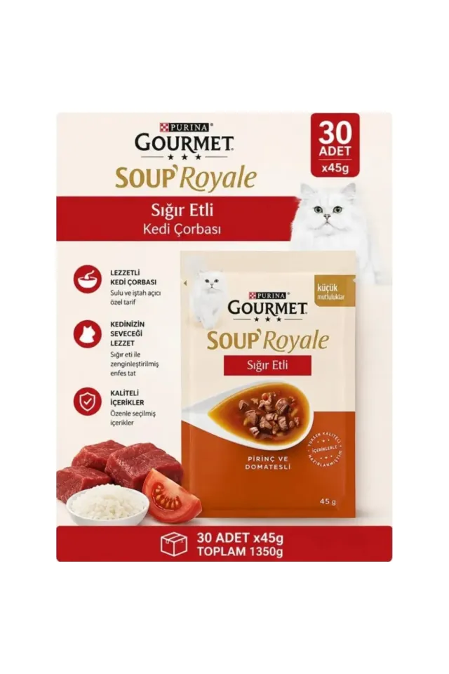 Gourmet Soup Royale Sığır Etli Kedi Çorbası 45 Gr 30 Adet