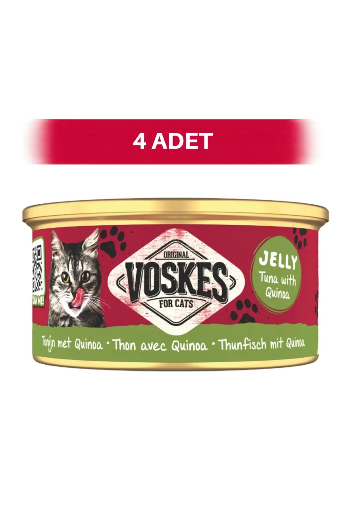 Jöle İçinde Ton Balıklı ve Kinoalı Yetişkin Kedi Konservesi 4 x 85 gr