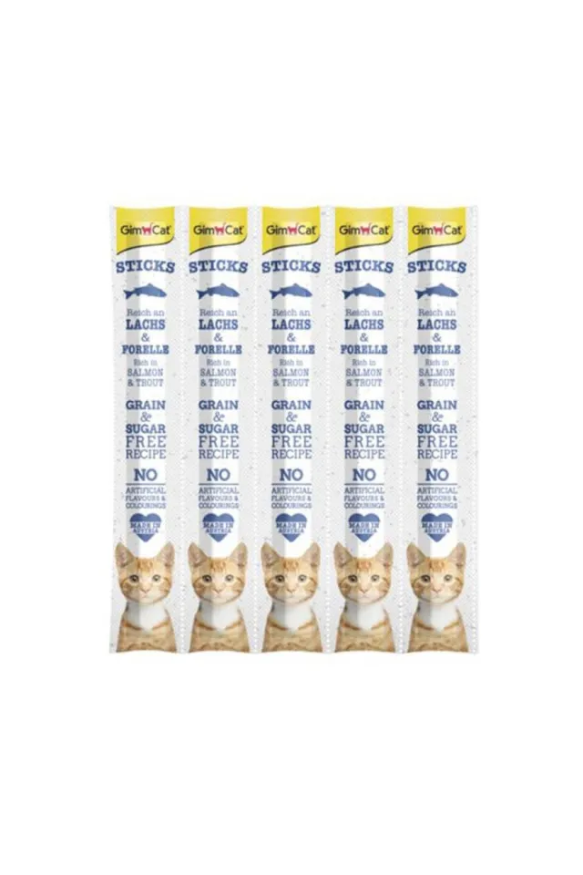 Sticks Somonlu Ve Alabalıklı Çubuk Kedi Ödülü 5 g (5 Adet)