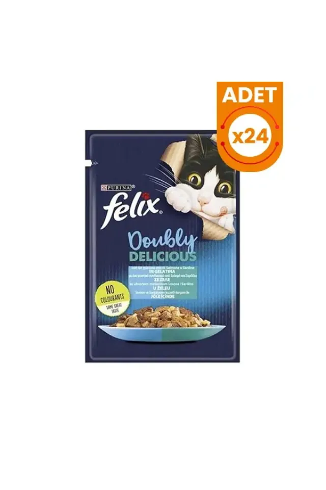 Taze Somon ve Sardalya Jöleli Pouch Yetişkin Yaş Kedi Maması 85 Gr 24 Adet