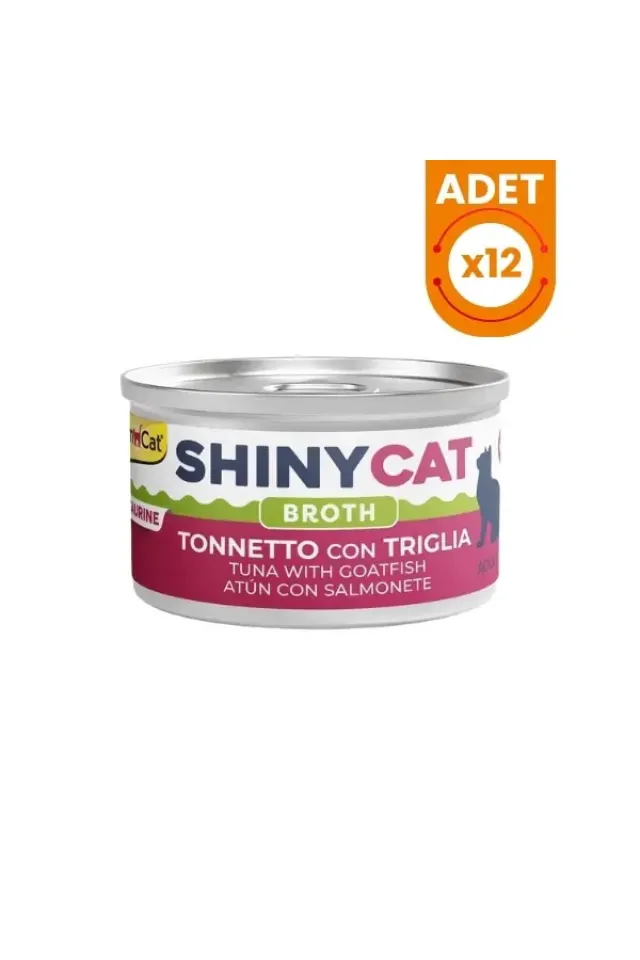 Shinycat Broth Sos İçinde Barbun ve Ton Balıklı Konserve Kedi Maması 70 Gr 12 Adet