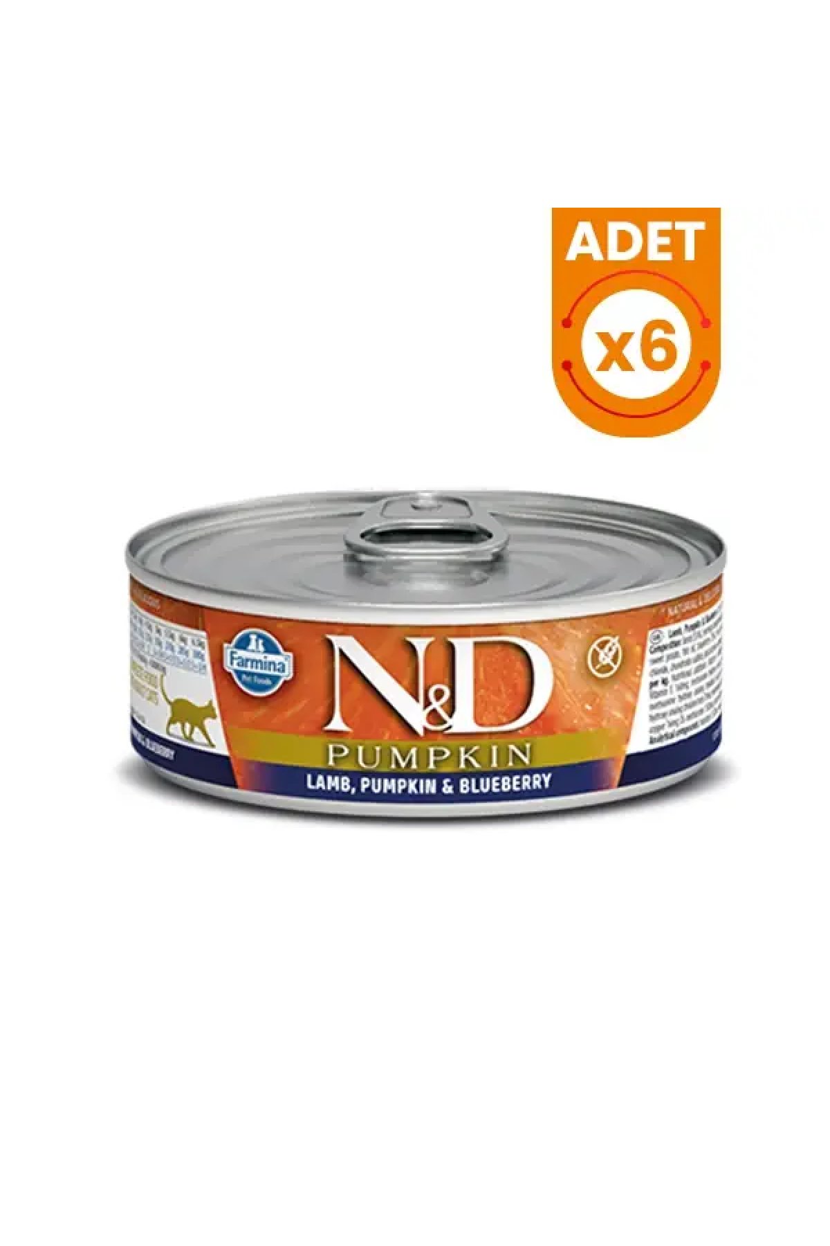 Pumpkin Balkabaklı Kuzu Eti ve Yaban Mersinli Konserve Kedi Maması 70 Gr 6 Adet