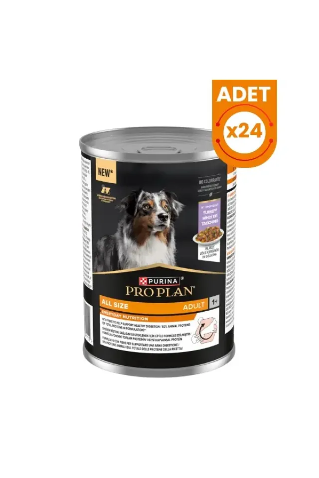 Jöle içinde Hindi Etli Yetişkin Konserve Köpek Maması 400 Gr 24 Adet
