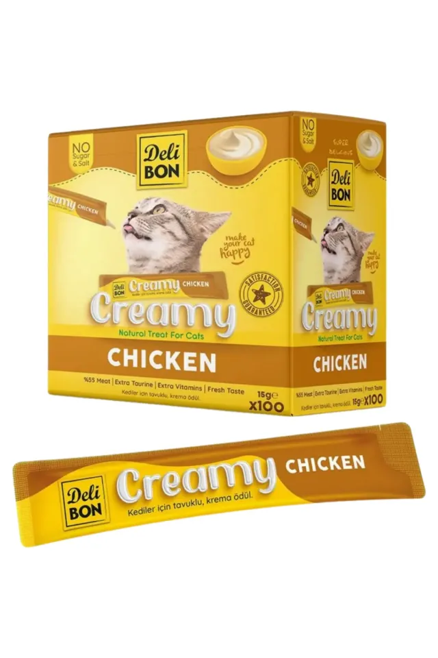 Creamy Chicken Tavuklu Sıvı Kedi Ödülü 15 Gr 100 Adet