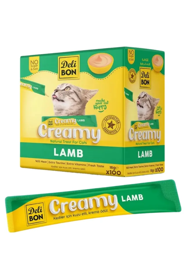Creamy Lamb Kuzu Etli Sıvı Kedi Ödülü 15 Gr 100 Adet