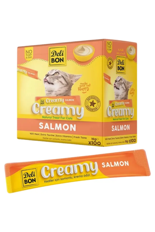 Creamy Salmon Somonlu Sıvı Kedi Ödülü 15 Gr 100 Adet