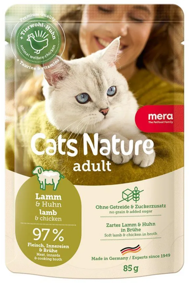 Cats Nature Pouch Tahılsız Kuzulu Yetişkin Kedi Konservesi 85 gr