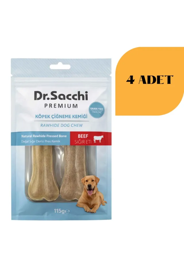 Sığır Derisi Doğal Press Kemik Köpek Ödülü 115 g x 4 Adet