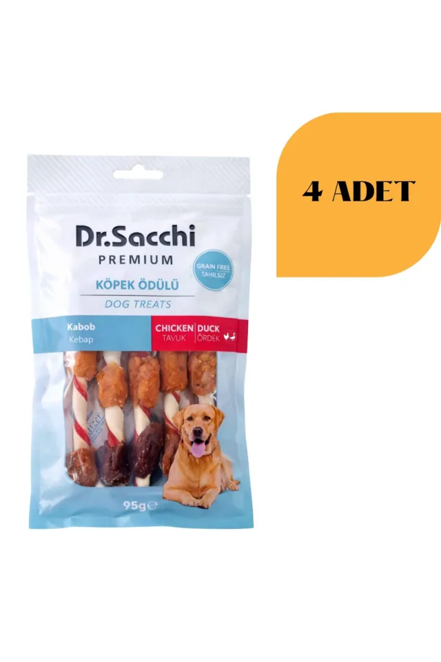 Kebap Tavuk Ördek Sarılı Kemik Köpek Ödülü 95 g x 4 Adet