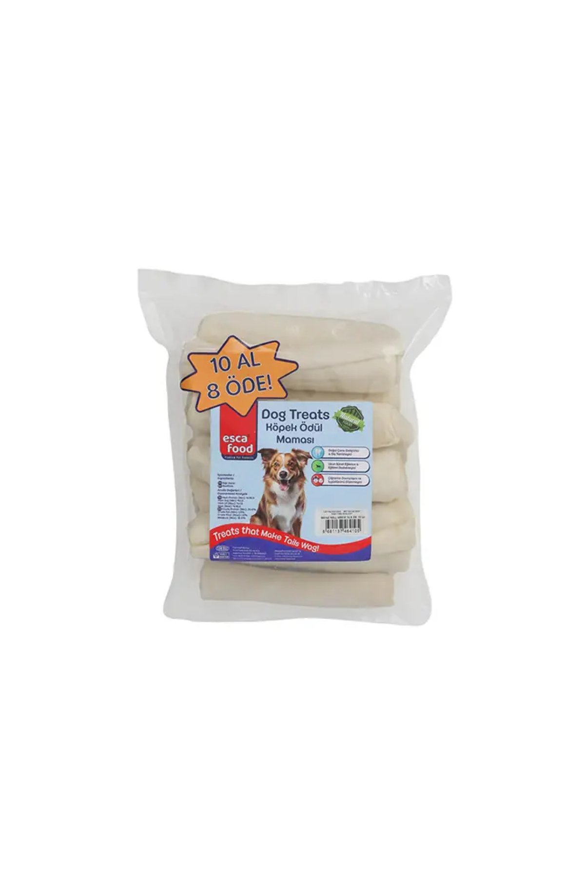 Food Beyaz Roll Kemik Köpek Ödülü 10 al 8 öde 15.5cm
