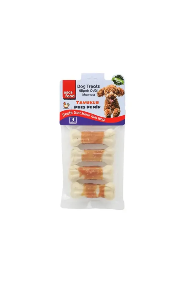 Food Tavuklu Press Kemik Köpek Ödülü 7.5 Cm 115 Gr 4 lü