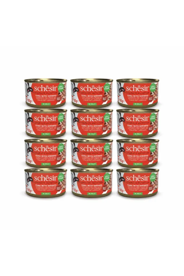Jöle İçinde Ton Balıklı Ve Karidesli Yetişkin Kedi Konservesi 85 g (12 Adet)