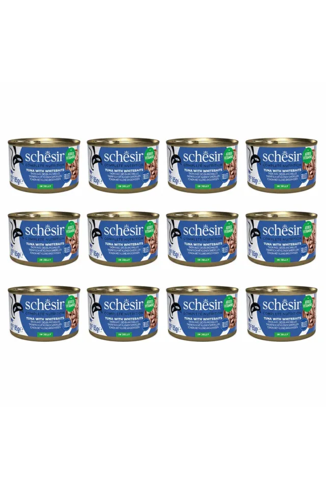 Jöle İçinde Ton Balıklı Ve Ringa Balıklı Yetişkin Kedi Konservesi 85 g (12 Adet)