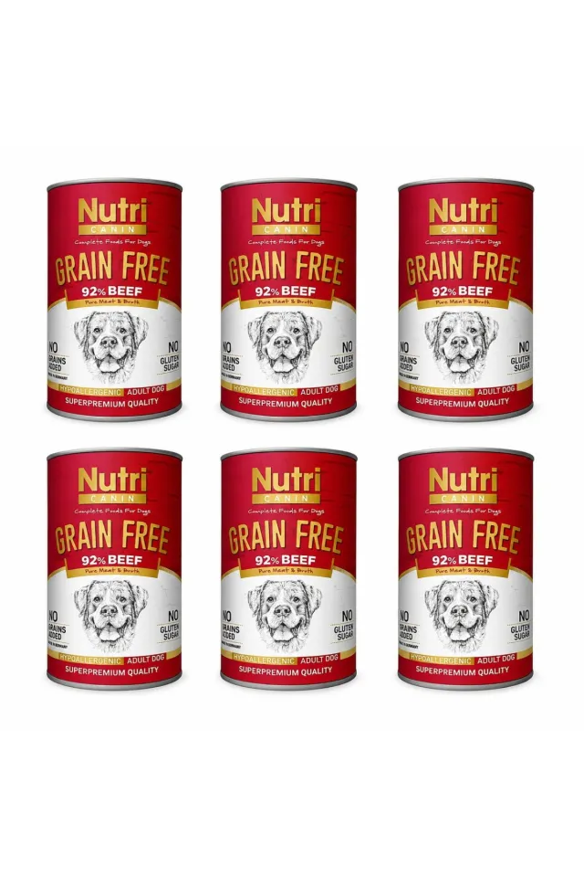 Beef Tahılsız Biftekli ve Patatesli Köpek Konservesi  400 Gr (6 Adet)