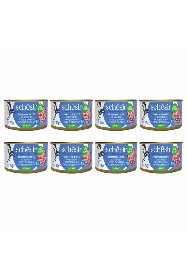Jöle İçinde Ton Balıklı ve Ringa Balıklı Yetişkin Kedi Konservesi 140 gr (8 Adet)