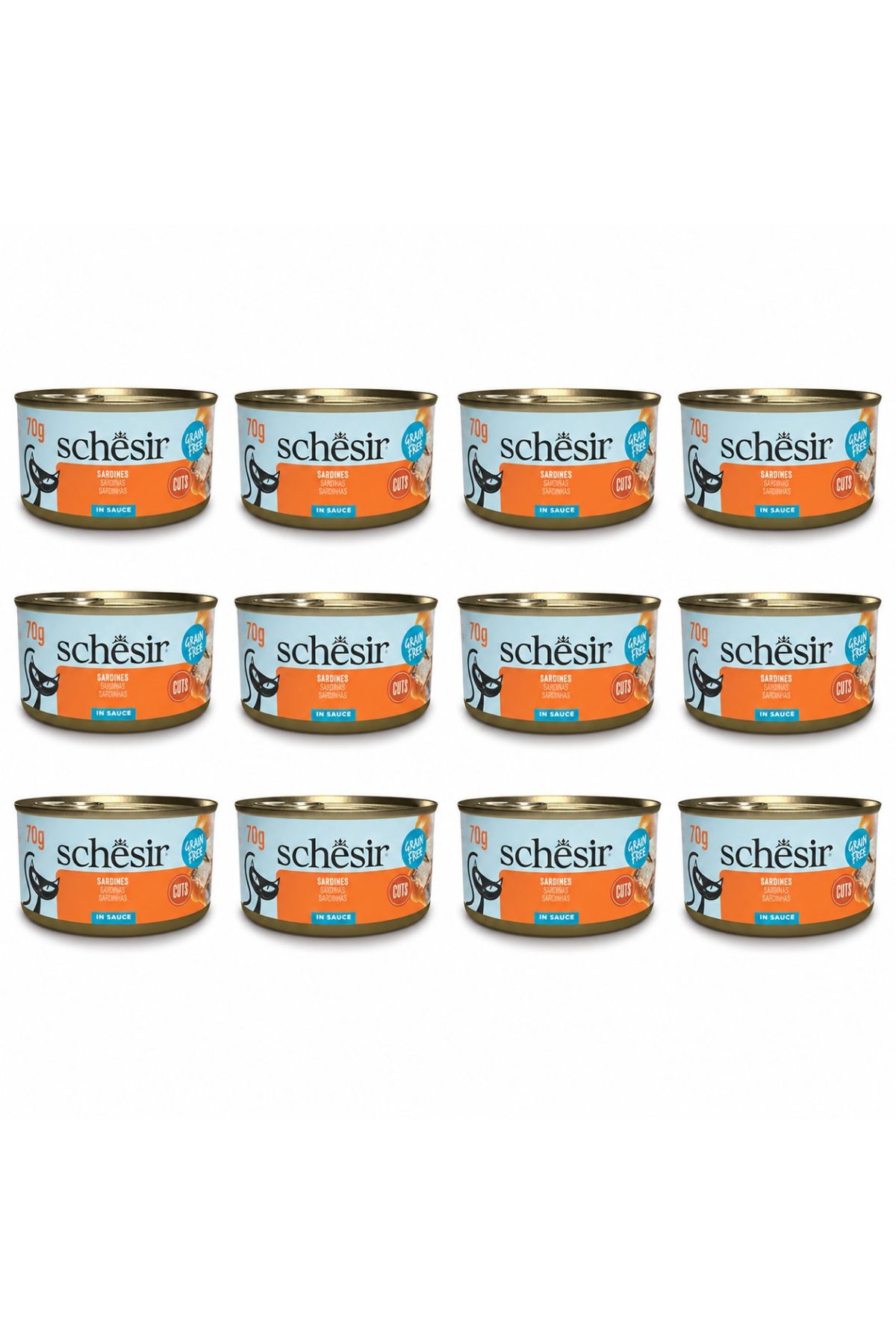 Sos İçinde Sardalyalı Yetişkin Kedi Konservesi 70 gr (12 Adet)