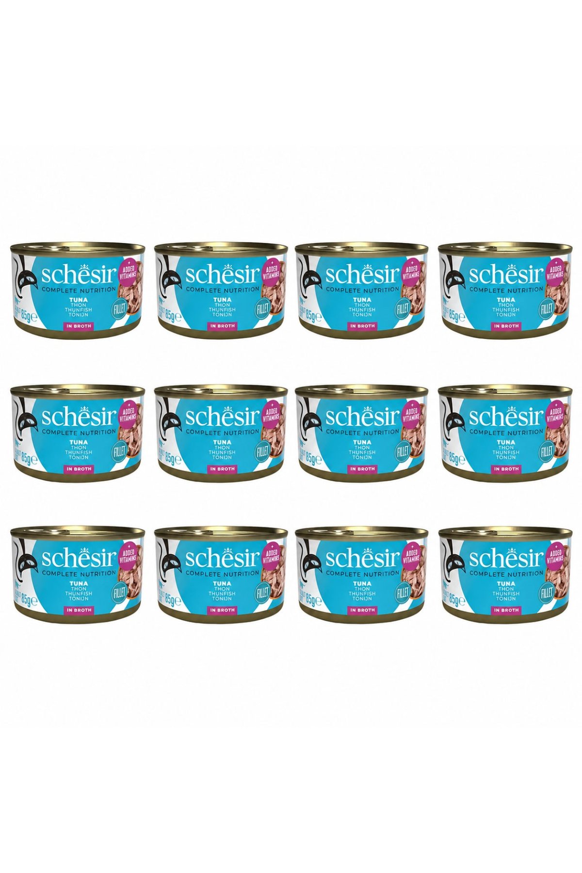 Suda Pişirilmiş Ton Balıklı Yetişkin Kedi Konservesi 85 gr (12 Adet)