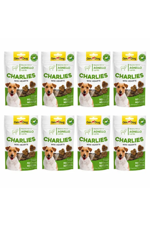 Charlies Mini Hearts Kuzu Etli Köpek Ödülü 70 g (8 Adet)