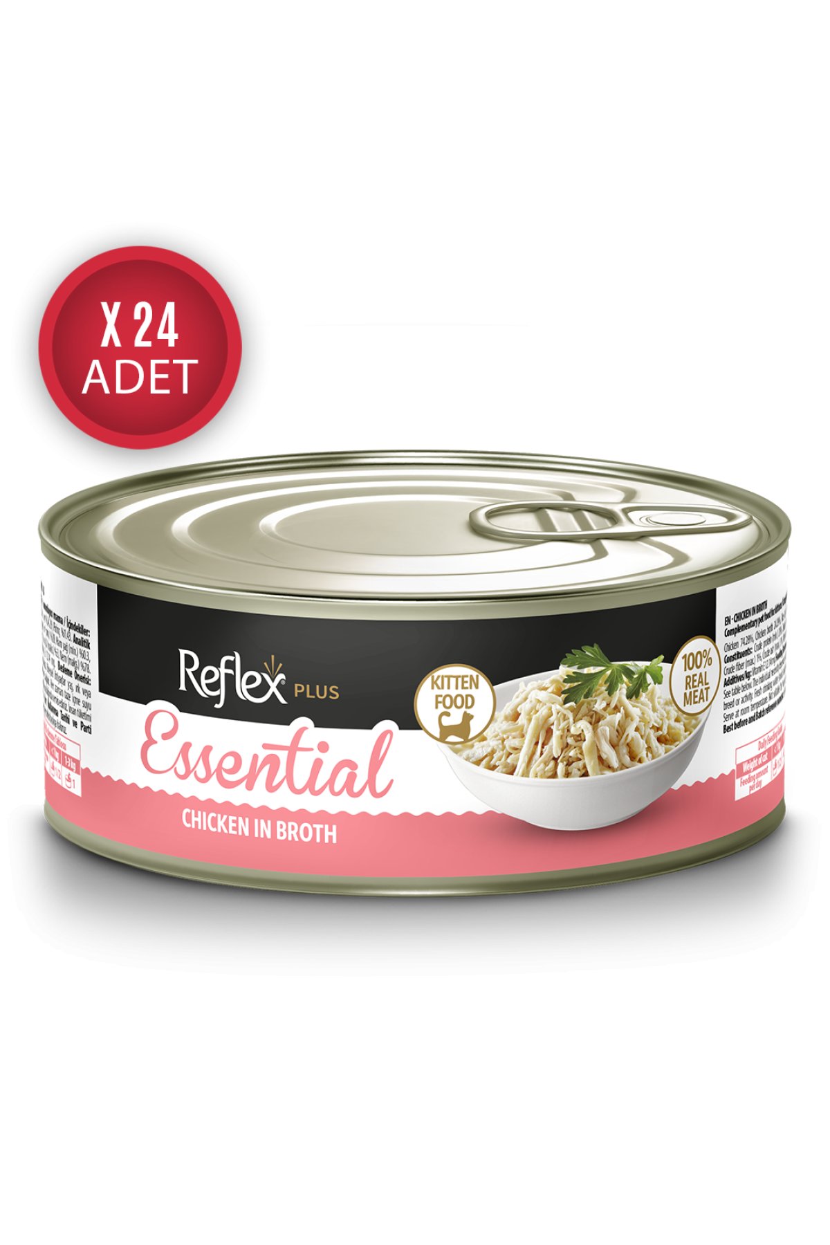 Essential Et Suyunda Tavuklu Yavru Kedi Konservesi 70gr x 24 Adet