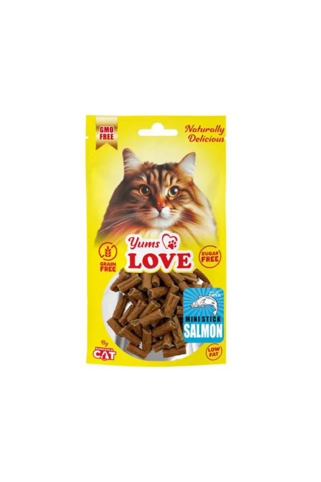 Yums Love Kedi Ödülü Mini Çubuk Somon Balıklı 2 cm 50 gr