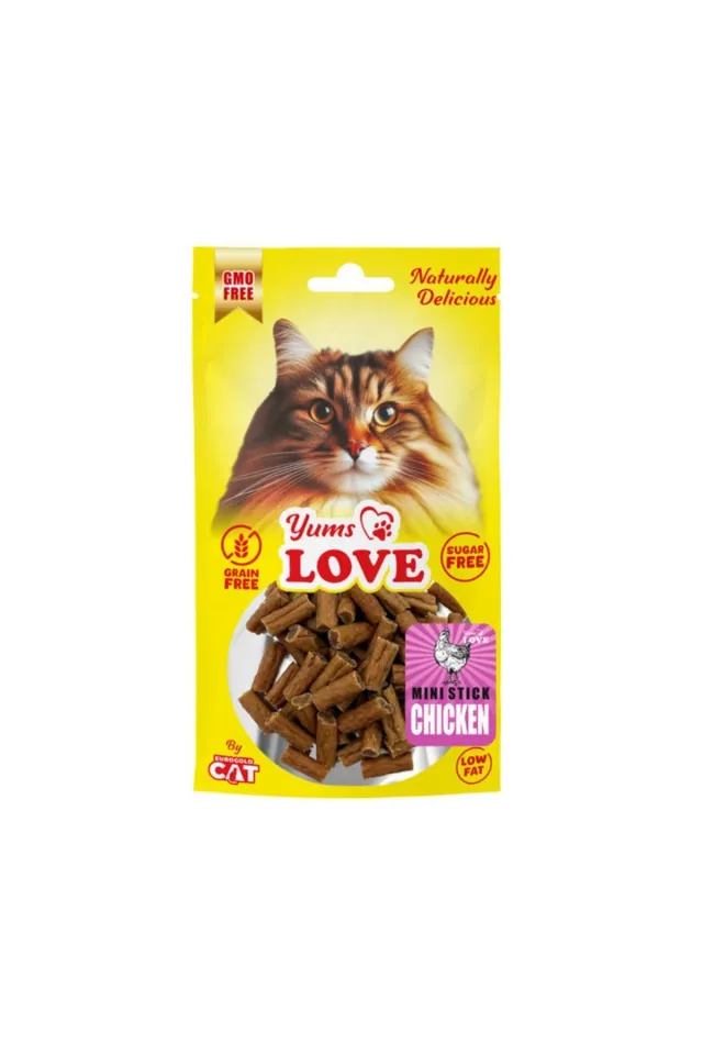 Yums Love Kedi Ödülü Mini Çubuk Tavuklu 2 cm 50 gr