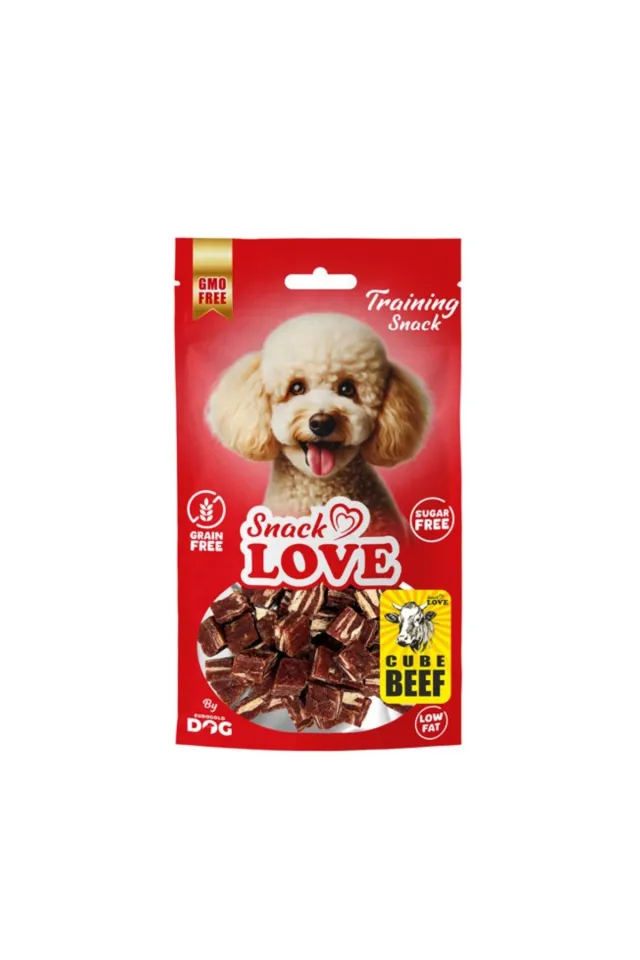 Snack Love Köpek Ödül Ve Eğitim Dana-Morina Küp Şekil Kesimli 12 mm Küp 70 gr