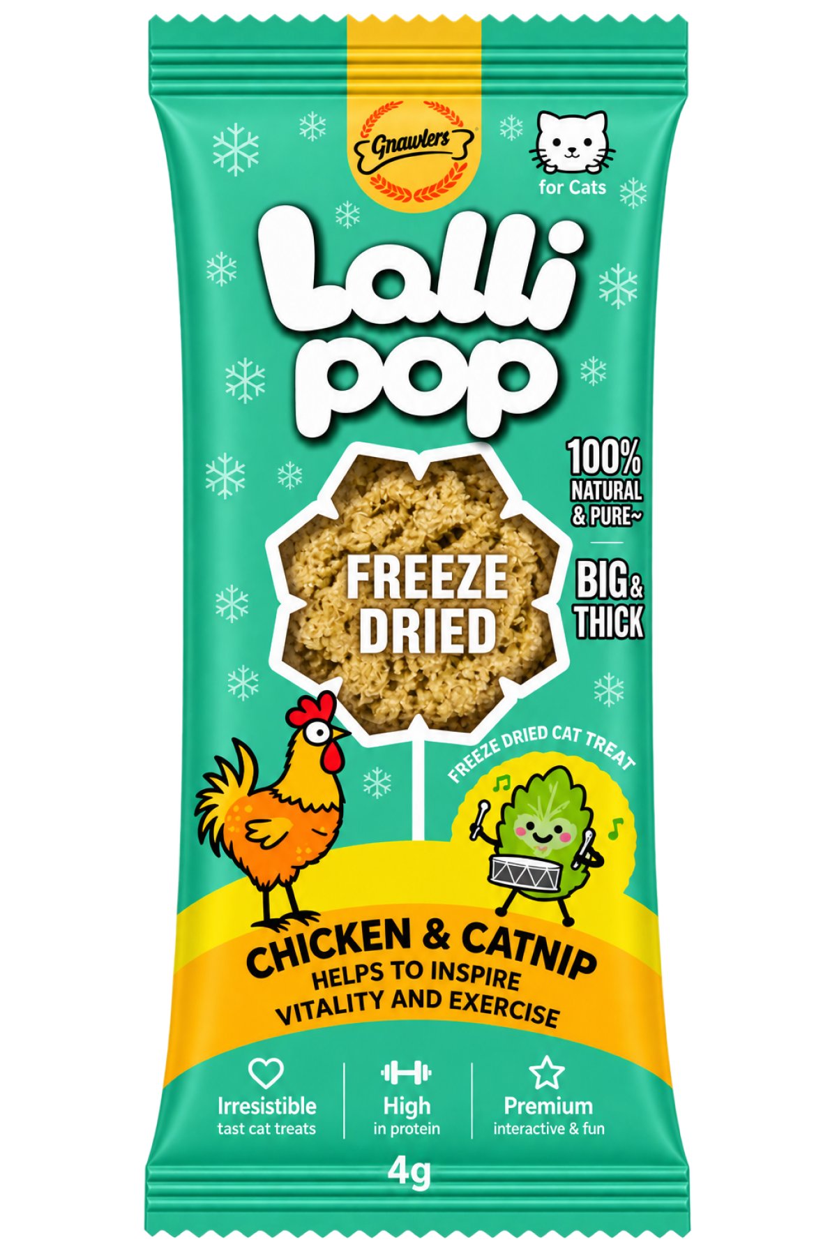 Tavuklu ve Catnipli Kedi Lolipop Ödülü 4 gr