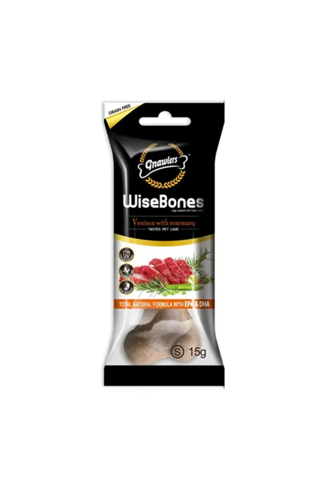 Wise Bones Geyik Etli ve Biberiyeli Köpek Ödül Kemiği Small 15gr